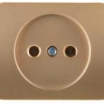 Электрическая розетка СВЕТОЗАР Гамма,б/з одинарная без вставки и рамки цвет золотой металл 16А/~250В
