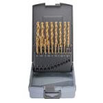 Набор сверл по металлу 1-10мм 19шт DIN338 HSS-G TiN 118° (пл. кейс) Ruko 250214TRO