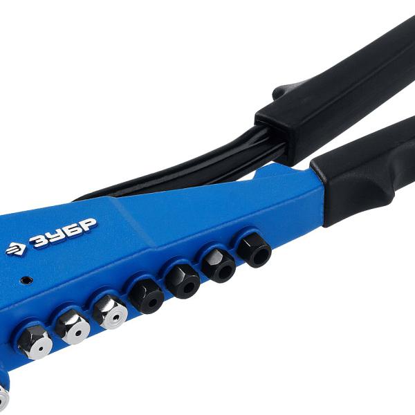 Заклепочник, ЗУБР "УНИВЕРСАЛ" 31196, для резьбовых (М3, М4, М5, М6), для вытяжных d=2,4-4,8 мм - Al, сталь; d=2,4-4,0 мм - нержсталь, Профессионал